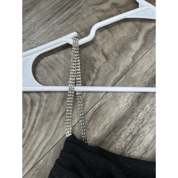 CITY Triangles Juniors 5 Draped Neckline Short Dress Black Glow - Picture 3 of 9